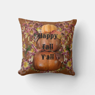 Happy Fall y'all  Throw Pillow