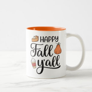 Happy Fall Y'all Two-Tone Coffee Mug