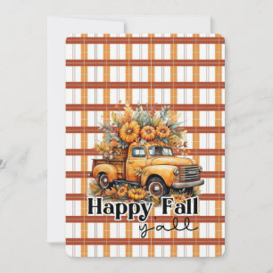 Happy Fall Y'all Vintage Truck with Sunflowers Rus