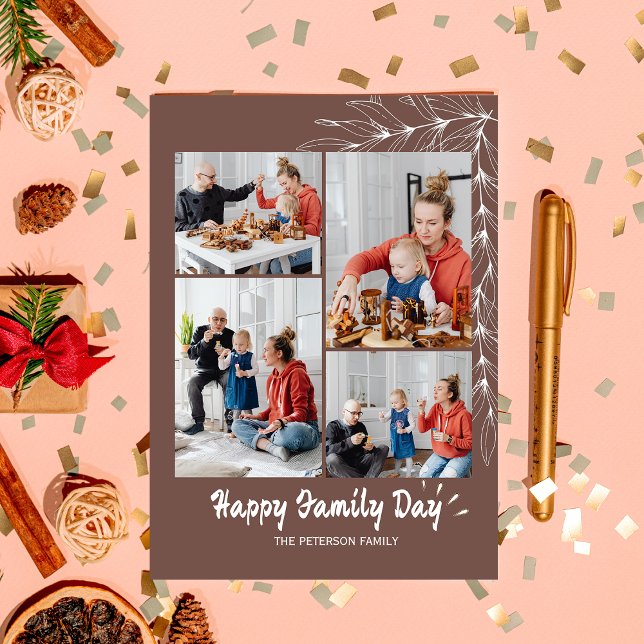 Happy Family Day Photo Collage Carte de vacances (Créateur téléchargé)