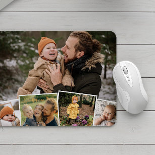 Happy Family Life Charming Photo Collage Mouse Pad