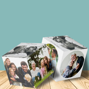 Happy Family Pictures Custom Five (5) Photo Cube