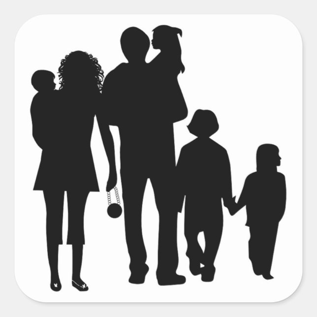 HAPPY FAMILY SQUARE STICKER (Front)