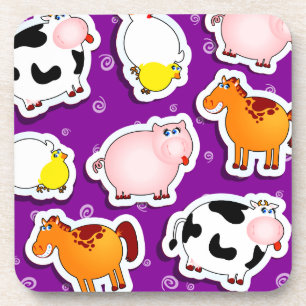 Happy farm background, coaster