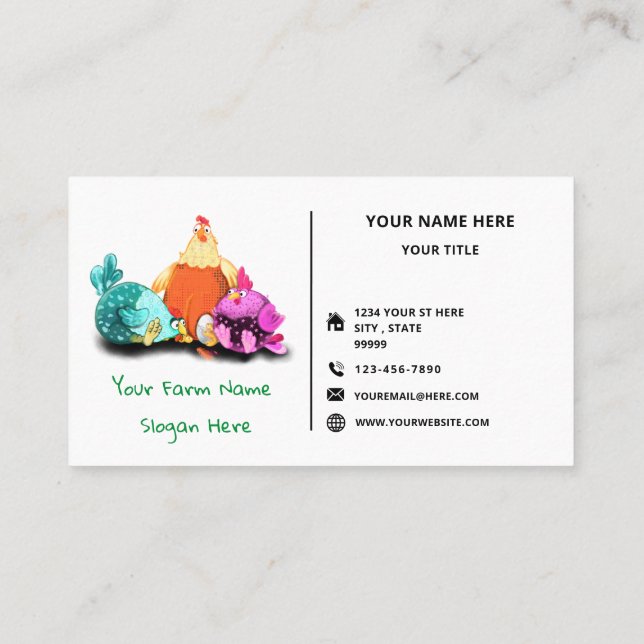 Happy Farm Funny Carte de visite (Dos)