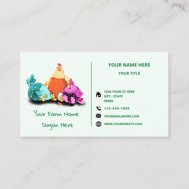 Happy Farm Funny Farmer's Carte de visite - Unique (Dos)
