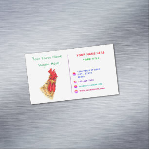 Happy Farm Rooster Funny Business Cards Template