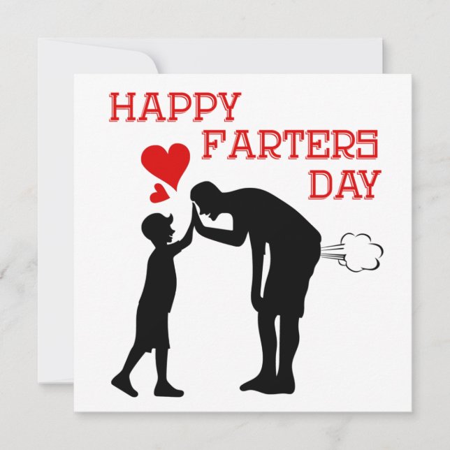 Happy Farters Day High Five Love Hearts Fathers Card (Front)