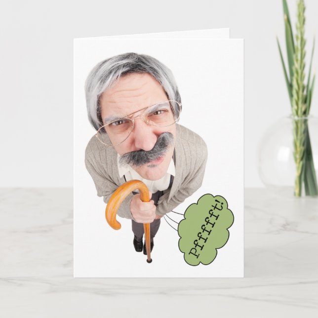 Happy Farter's Day Old Guy Humor Holiday Card (Front)