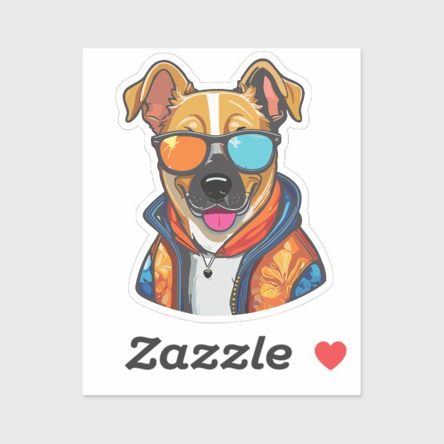 happy fashionable dog (Sheet)