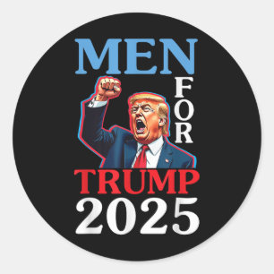 Happy Father Day Men For Trump 2025 Daddy Papa Hus Classic Round Sticker