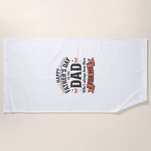 Happy Father’s Day Dad Vintage Typography Beach Towel