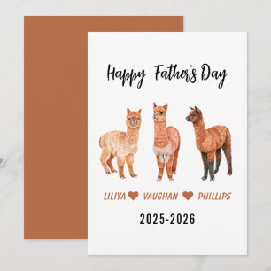 Happy Father’s Day for Dad Cute Llama Holiday Card