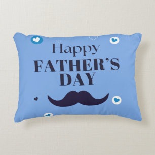 Happy Father’s Day – Moustache & Heart Design Accent Pillow