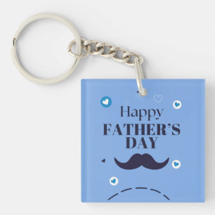 Happy Father’s Day – Moustache & Heart Design Keychain