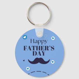 Happy Father’s Day – Moustache & Heart Design Keychain