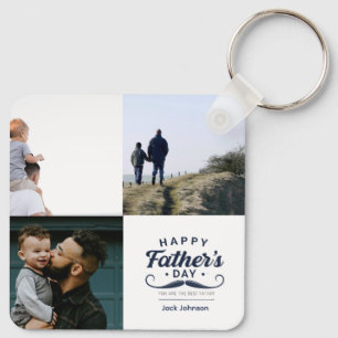 Happy Father’s Day Mustache Tribute Design Keychain