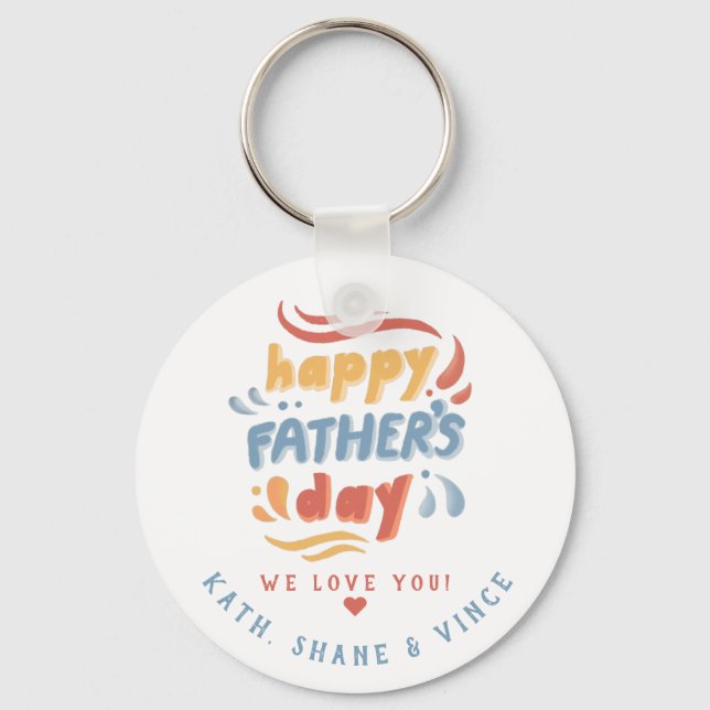 Happy Father’s Day Personalized  Keychain (Front)
