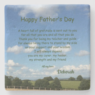 Happy Father’s Day poem personalised Stone Coaster