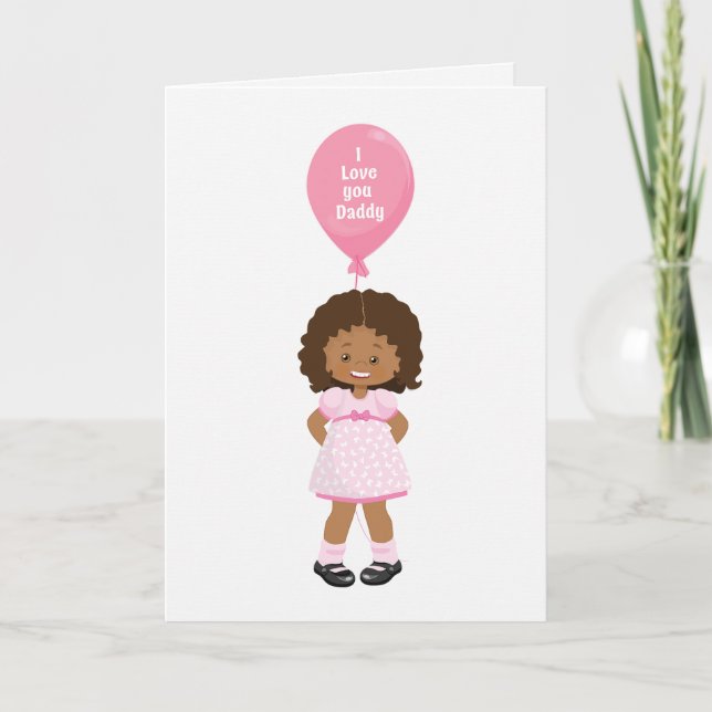 Happy Father's Daddy - Multicultural Girl Card (Front)