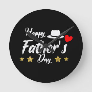 Happy Father's Day 2025 Tshirt for Men Dad Grandpa Round Clock
