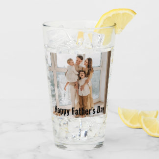 Happy Father's Day | 2 Photos | Custom Text Print Glass