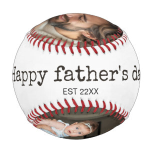 Happy fathers day 2photo elegant custom script baseball