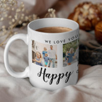 Happy Father's Day 4 Photo Custom Black Message