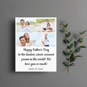 happy fathers day 4 photos collage minimalist holiday postcard