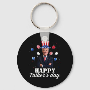 Happy Fathers Day 4th Of July Anti Joe Biden Suppo Keychain
