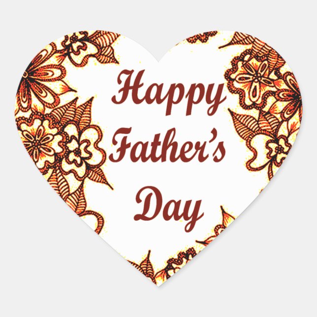 Happy Father's Day 5 Heart Sticker (Front)