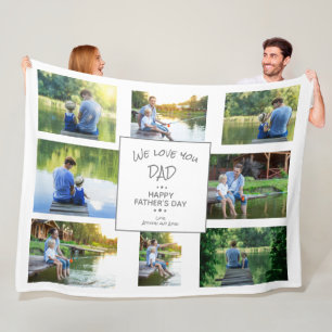 Happy Father's Day 8 Family Photo From Kids Fleece Blanket