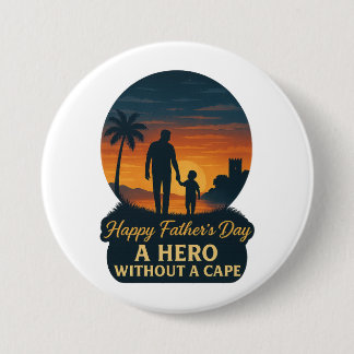 Happy Father's Day – A Hero Without a Cape 3 Inch Round Button