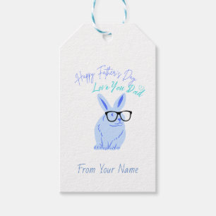 Happy Fathers Day and Cute Bunny  Gift Tags