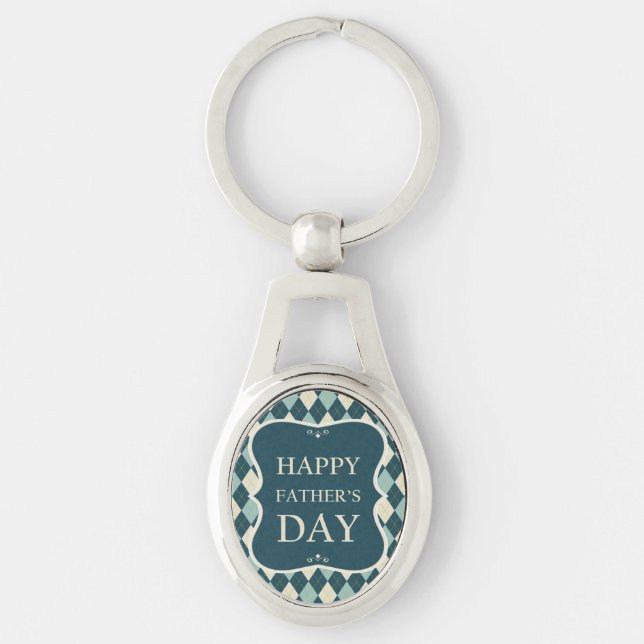 Happy Fathers Day, Argyle Keychain (Front)