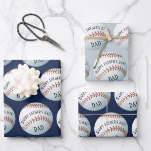 Happy Fathers Day Baseball Baller Wrapping Paper Sheet
