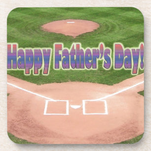 Happy Fathers Day Baseball Coaster