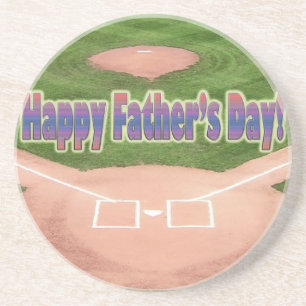 Happy Fathers Day Baseball Coaster
