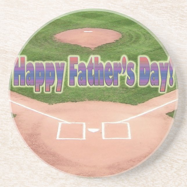 Happy Fathers Day Baseball Coaster (Front)