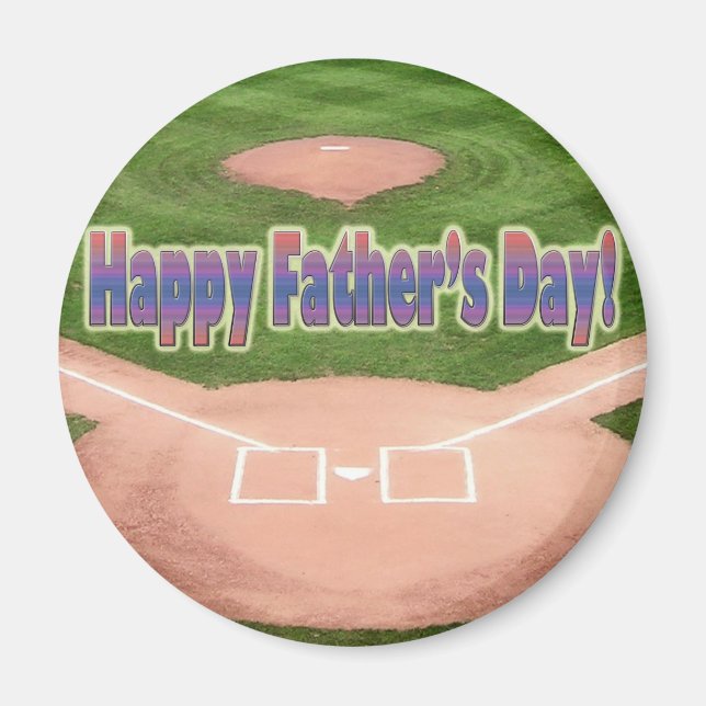 Happy Fathers Day Baseball Magnet (Front)