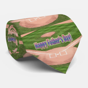 Happy Fathers Day Baseball Tie