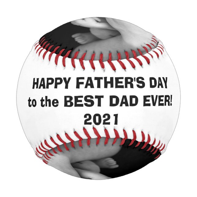 Happy Father's Day Baseball with Custom Pics (Front)
