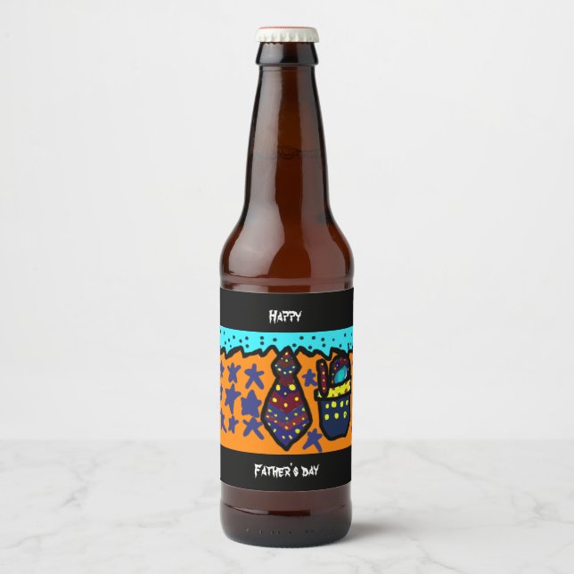 Happy Father's day Beer Bottle Label (Front)