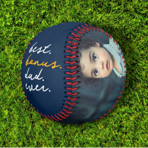 Happy Fathers Day Best Bonus Dad Ever Personalized Baseball