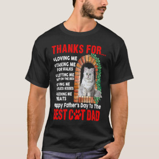 Happy Father's Day Best Cat Dad Cute Cat On Window T-Shirt