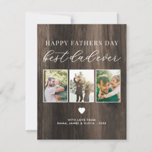 Happy Fathers Day Best Dad Ever 3 Photo Collage Card