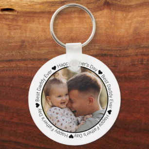 happy fathers day, best dad ever,family photo chic keychain