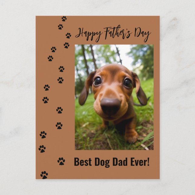 Happy Father's Day Best Dog Dad Ever Photo Postcard (Front)