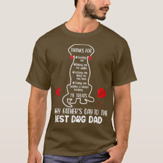Happy Father's Day Best Dog Dad Funny Dog Dad  T-Shirt