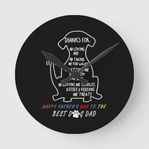 Happy Father's Day Best Dog Dad  Round Clock